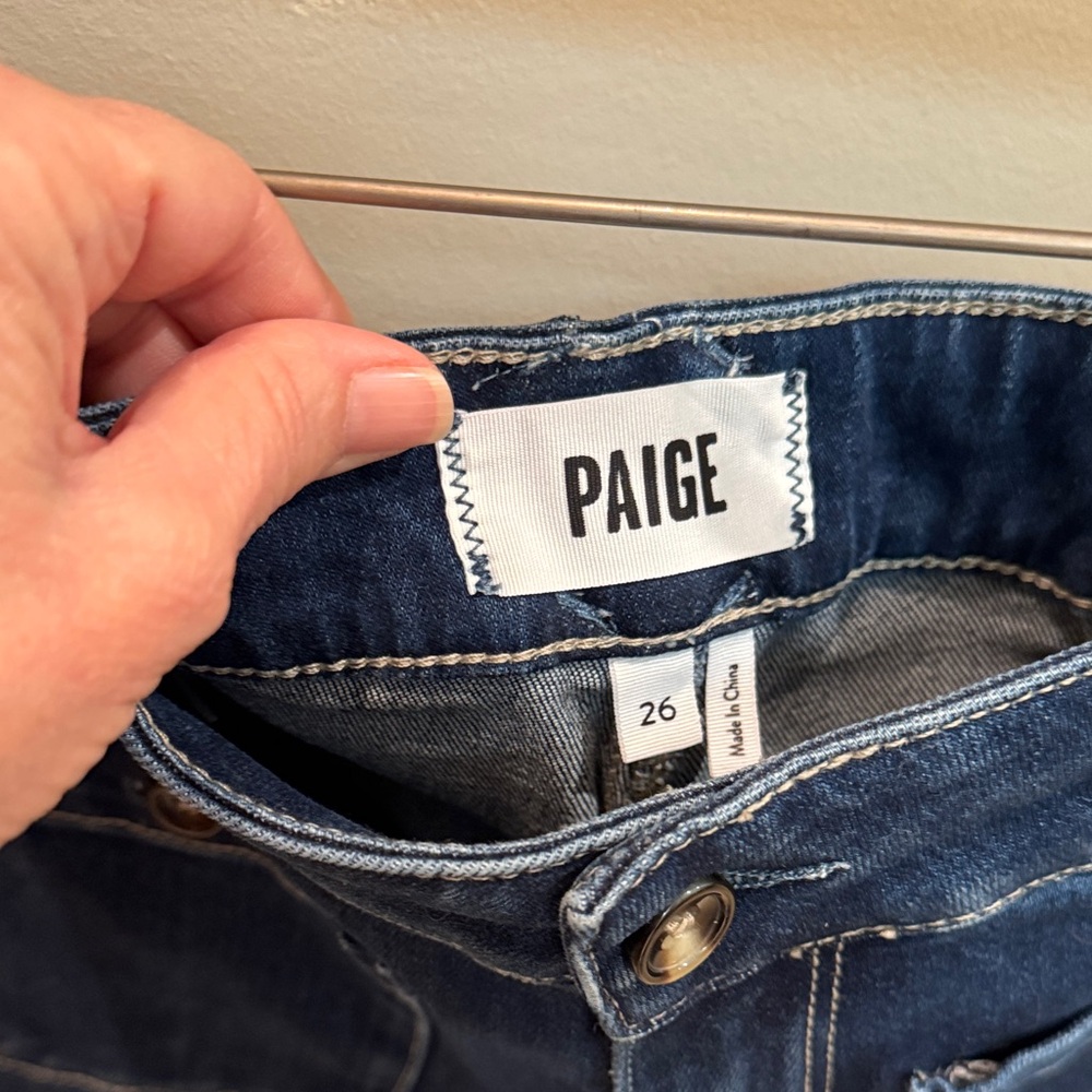 PAIGE Dark Blue Women's Flare Jeans - Picture 2 of 5